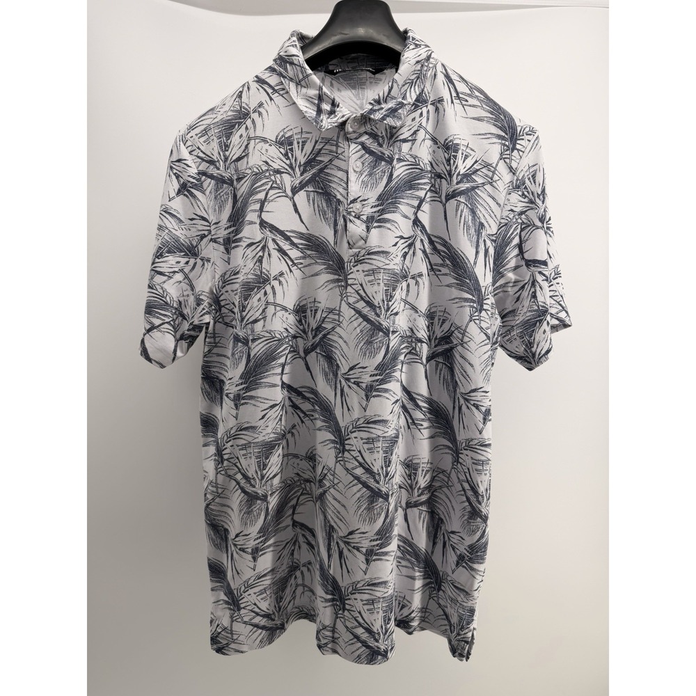Travis Mathew Hawaiian/Aloha Golf Polo Shirt Pimo Cotton L